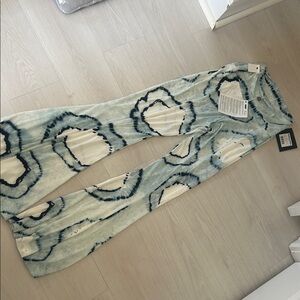 Norma Kamali Blue Tie-Dye Jumpsuit